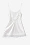 Amina silk top whit lace trim | White
