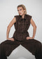 Arabel suede effect pants | Dark Brown