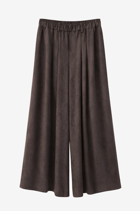 Arabel suede effect pants | Dark Brown