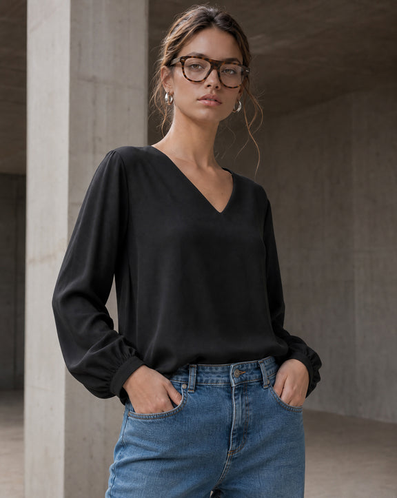 Aria top technical jersey | Black