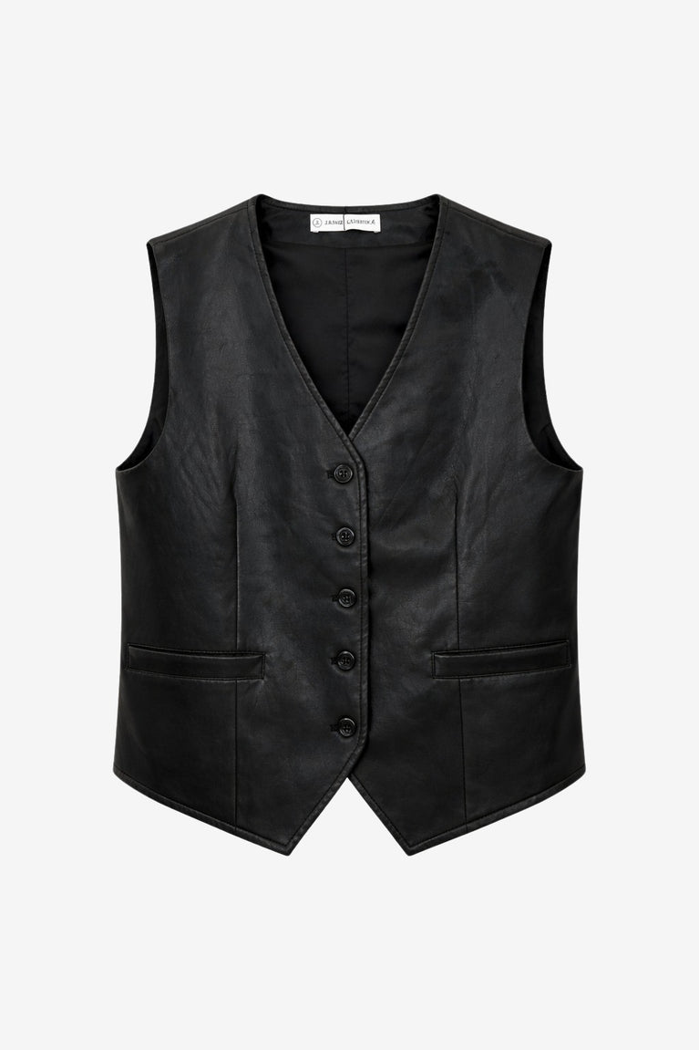 Arian eco leather vest | Black