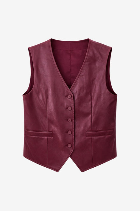 Arian eco leather vest | Bordo