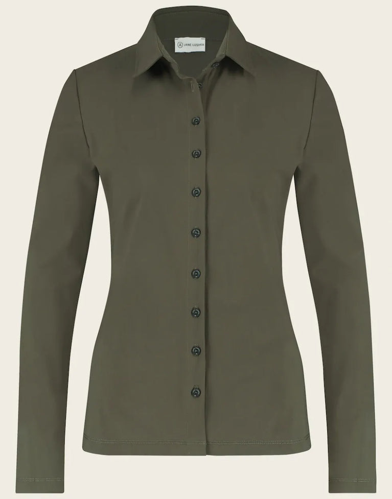Blouse Betty Easy Wear Technical Jersey | Army