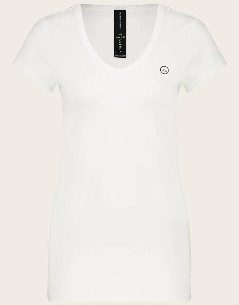 T shirt V Neck Easy Wear Organic Cotton | White