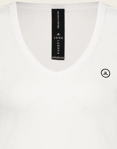 T shirt V Neck Easy Wear Organic Cotton | White