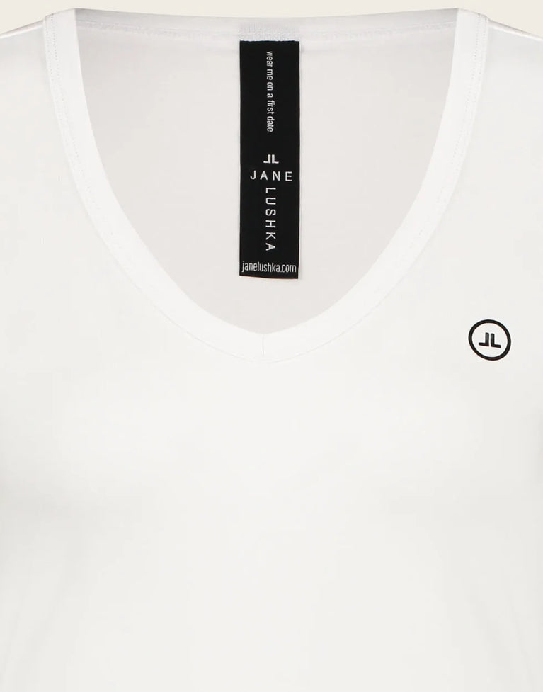 T shirt V Neck Easy Wear Organic Cotton | White