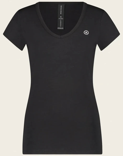 T shirt V Neck Easy Wear Organic Cotton | Black