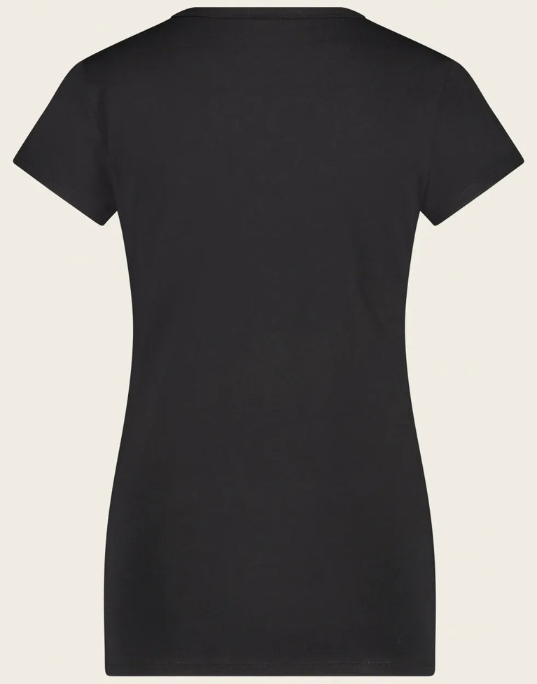 T shirt V Neck Easy Wear Organic Cotton | Black