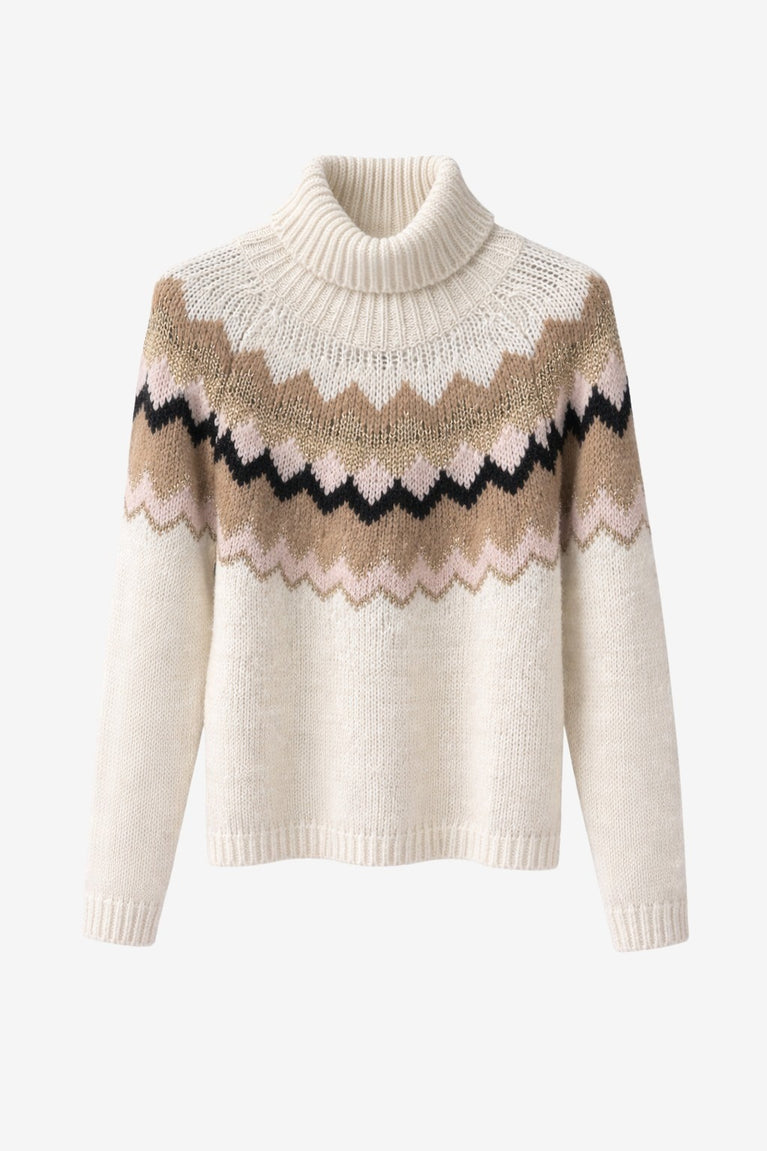 Fancy jacquard pullover 3080 | Off White