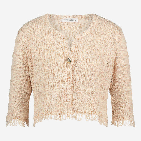 Jacquard cotton knitted blazer 9025S | Rose