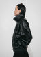 Bo eco leather oversized jacket | Black