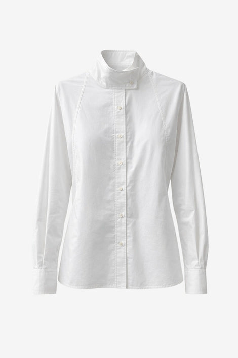 Bree cotton poplin blouse | White