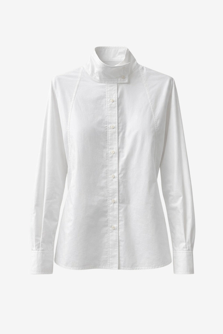 Bree cotton poplin blouse | White