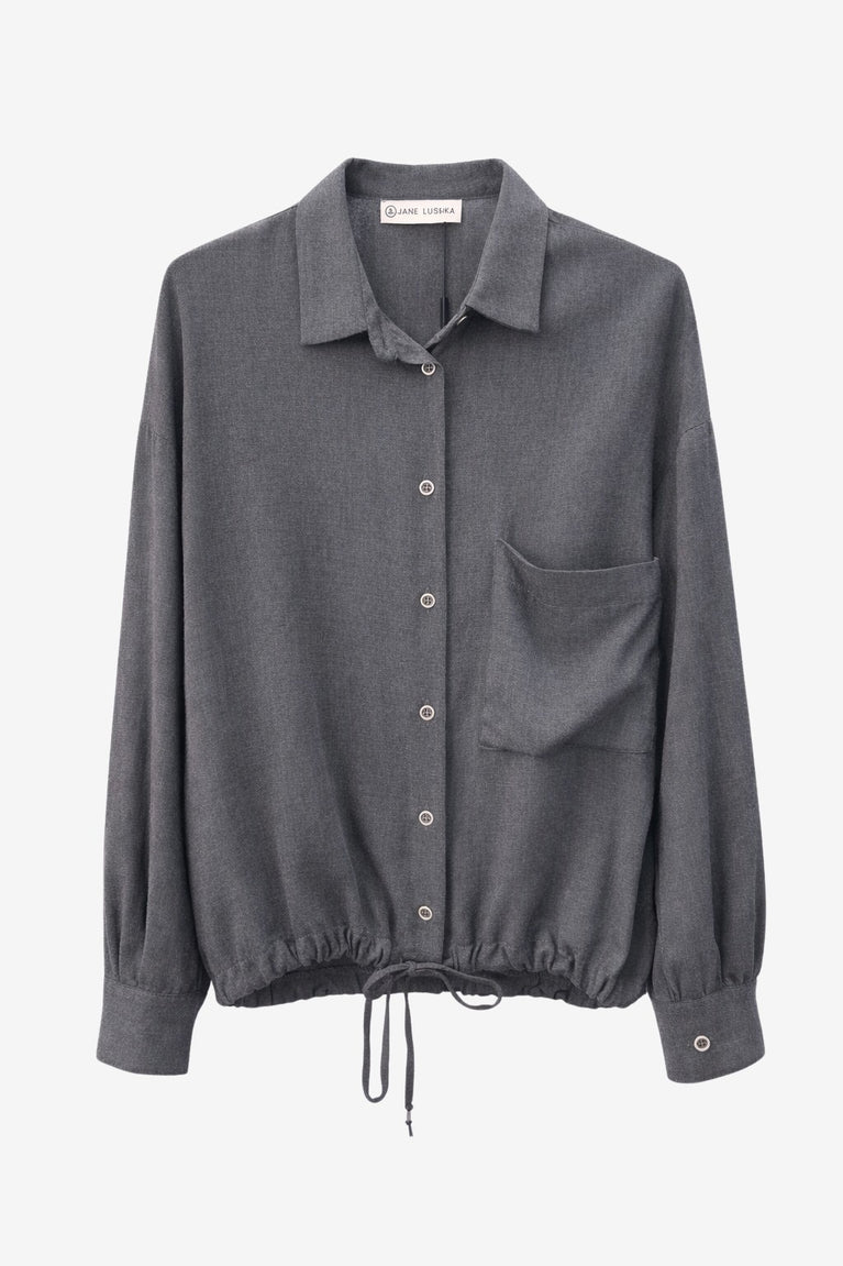 Camilla light flannel blouse | Dark Grey