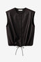 Clare eco leather vest | Dark Brown