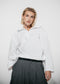 Clio hoodie zipper blouse | White