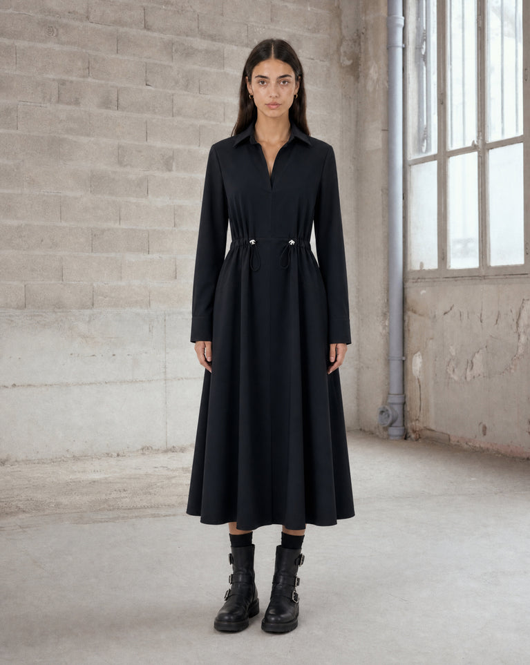 Delfina dress technical jersey | Black