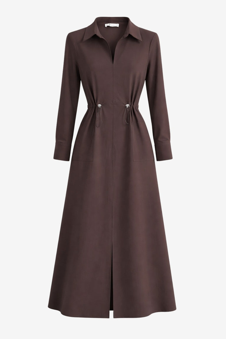 Delfina dress technical jersey | Chocolate