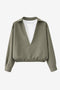 Dina viscose double blouse | Green