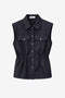 Eden indigo jeans vest | Dark Blue
