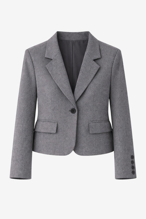 Eleni viscose basic blazer | Grey