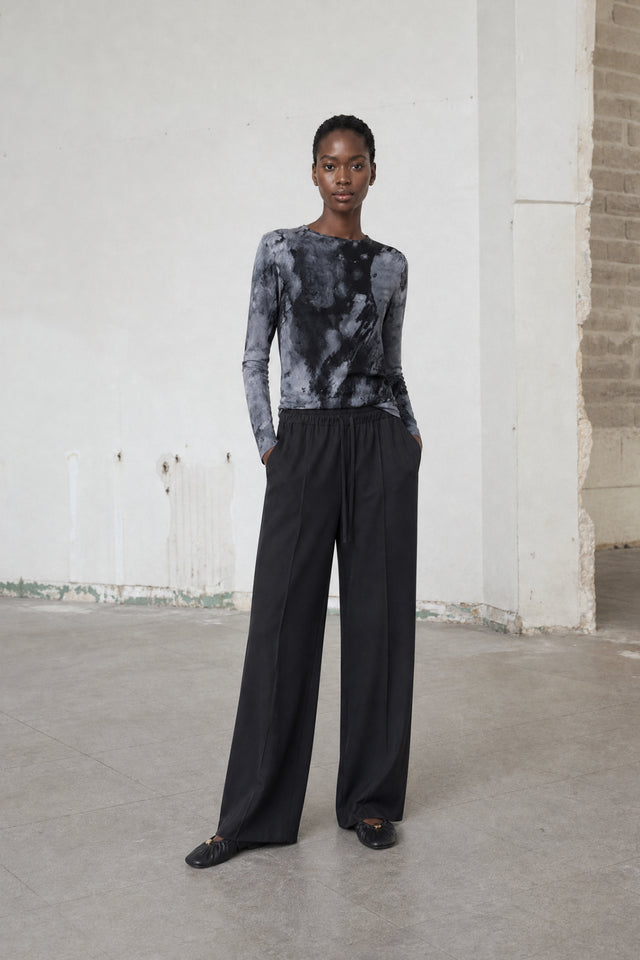 Evo wide-leg technical jersey pants Evo wide-leg technical jersey pants | Black