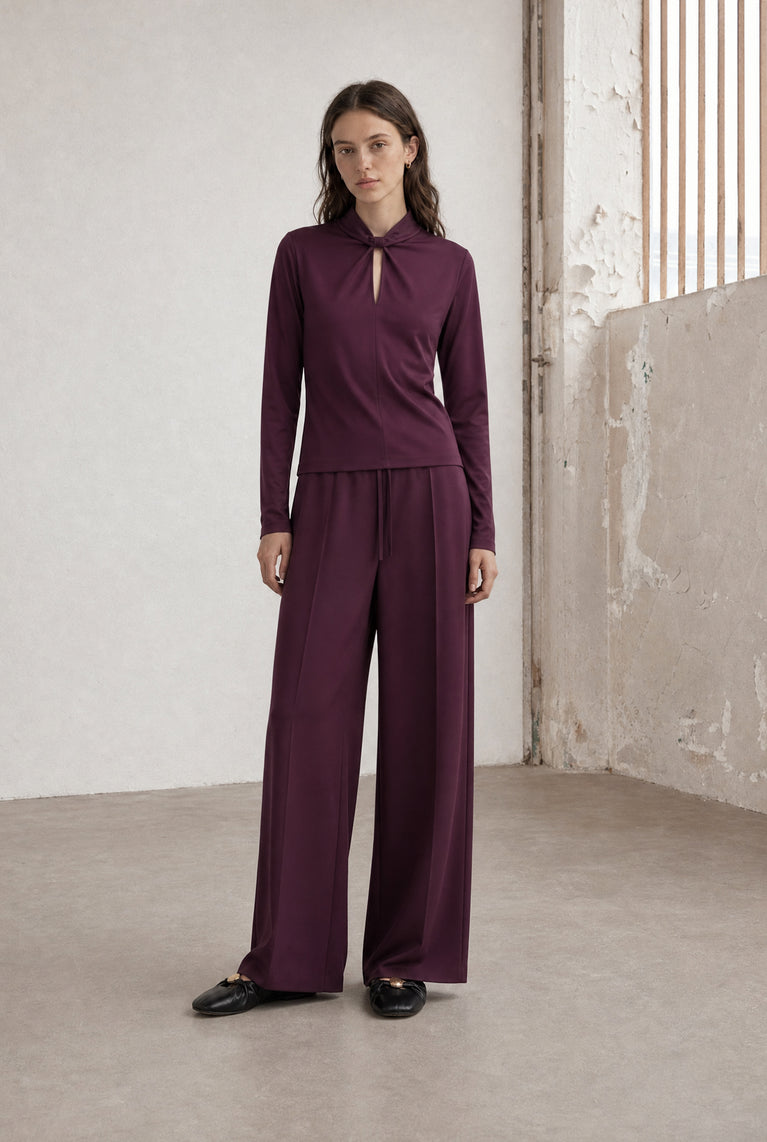 Evo wide-leg technical jersey pants | Cherry