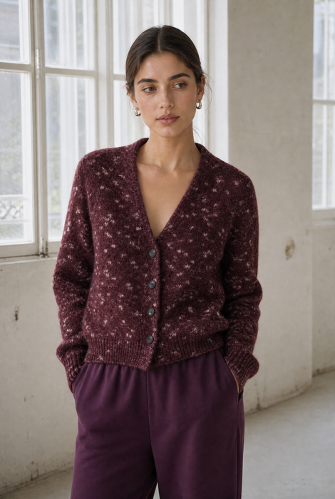 Fancy cardigan 26558 | Bordo