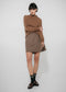 Flo check mini cottton skirt | Brown