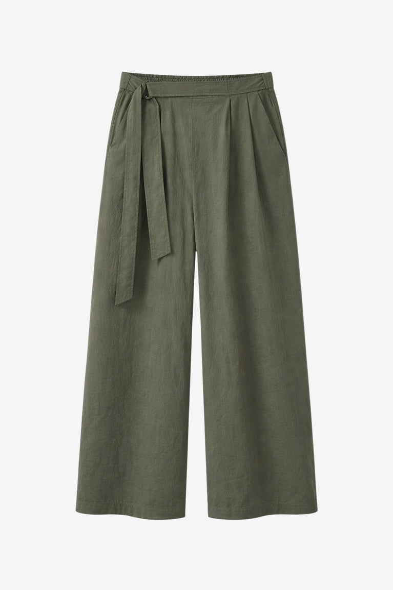 Fuel cotton pleated pants | Army