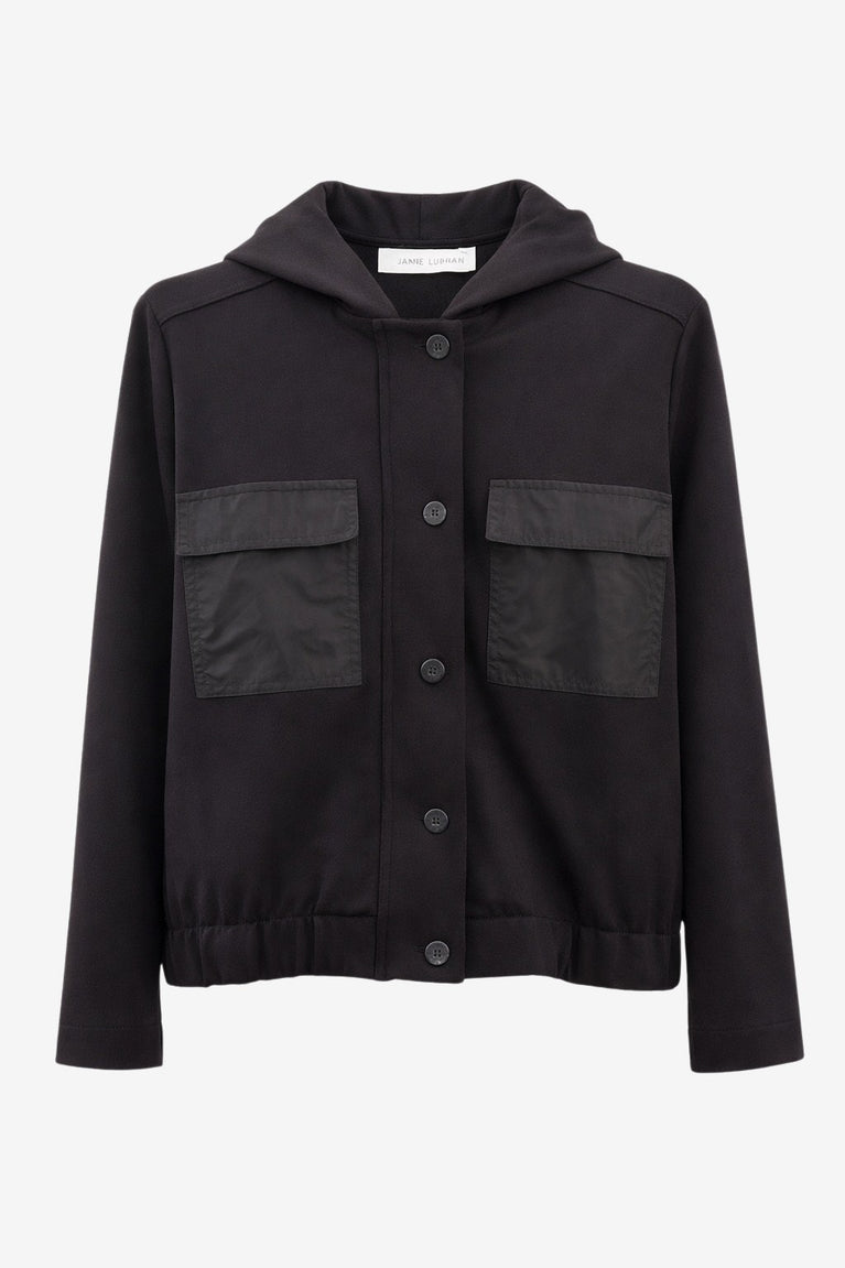 Garda punto Milano hoodie jacket | Nero