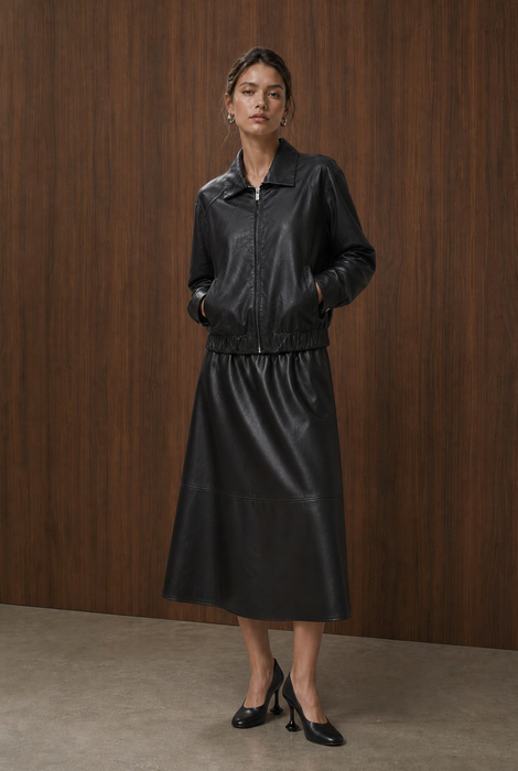 Elle eco leather skirt | Black