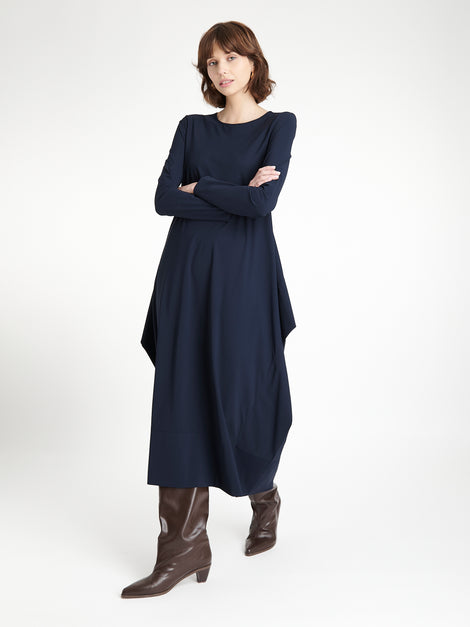 Isabel dress LS technical jersey | Blue