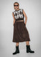 Isla suede effect skirt | Dark Brown