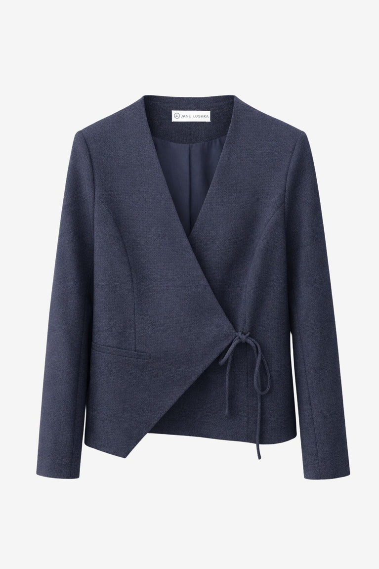 Jade fitted viscose blazer | Dark Blue