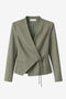 Jade fitted viscose blazer | Green Melange