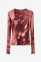 Janette allover print top | Allover Bordeaux