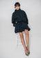 Kara cotton balloon mini skirt | Navy