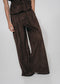 Arabel suede effect pants | Dark Brown