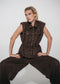 Arabel suede effect pants | Dark Brown