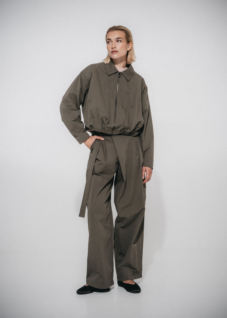 Fuel cotton pleated pants | Army