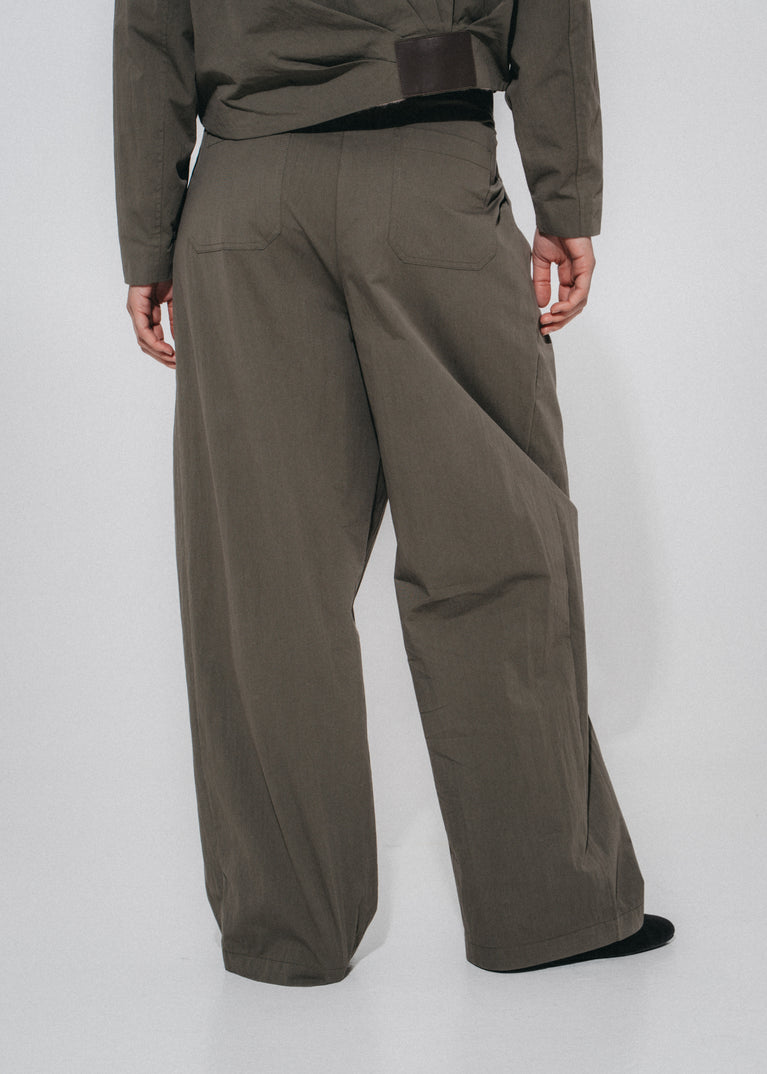 Fuel cotton pleated pants | Army