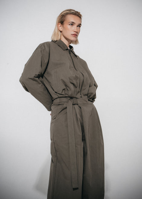 Fuel cotton pleated pants | Army