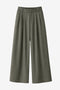 Lean wide-leg pants | Green Melange