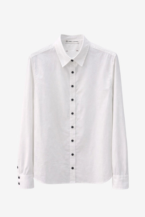 Lex Oxford poplin blouse | White