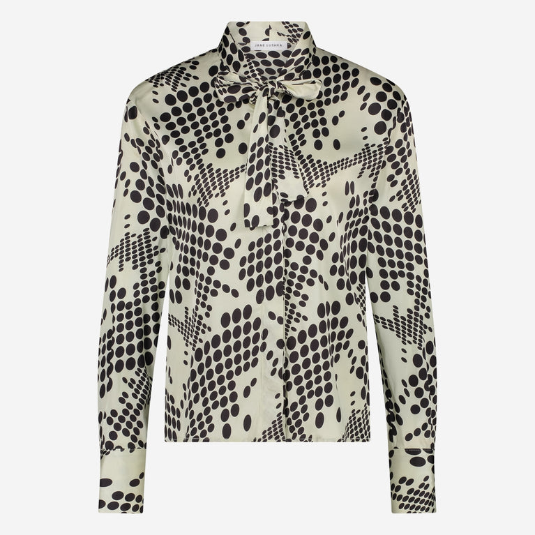 Anija printed stretch viscose blouse | White