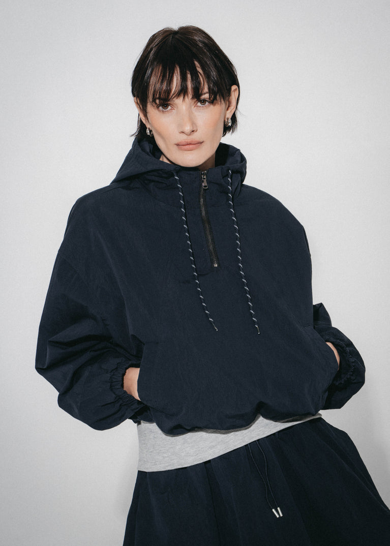 Muse cotton hoodie sweater jacket | Navy