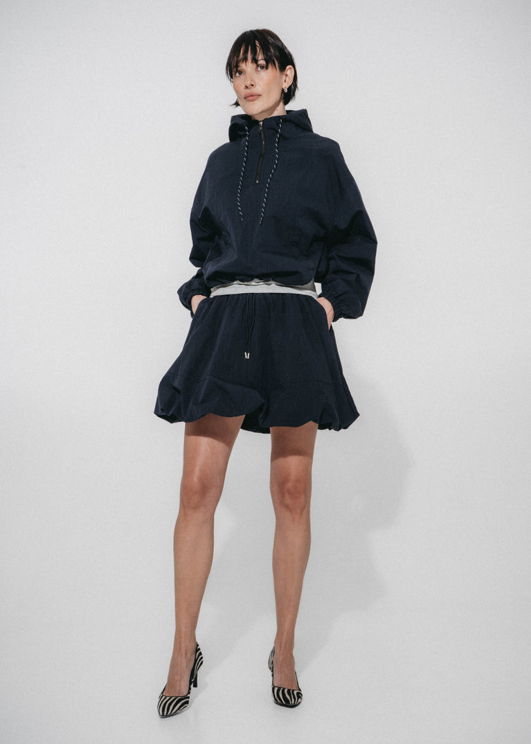 Muse cotton hoodie sweater jacket | Navy