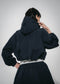Muse cotton hoodie sweater jacket | Navy