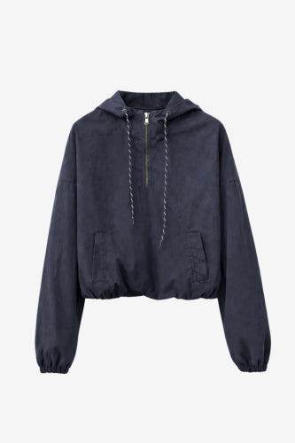 Muse cotton hoodie sweater jacket | Navy